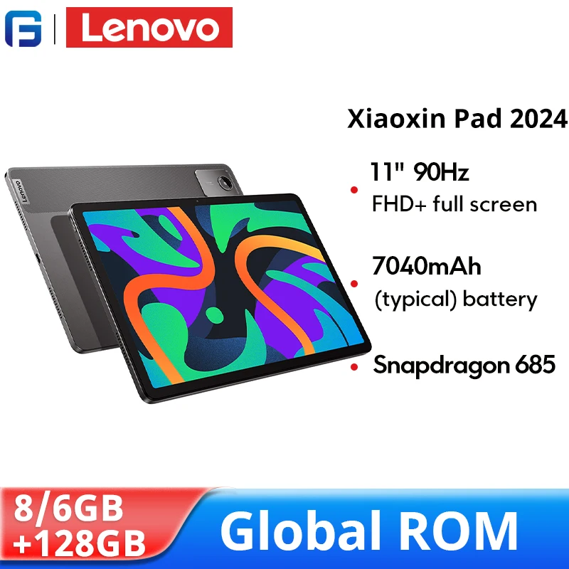 Lenovo xiaoxin pad 2024 tablet global rom 6gb 128gb qualcomm snapdragon 685 octa núcleo 11 "tela gps wifi android guia