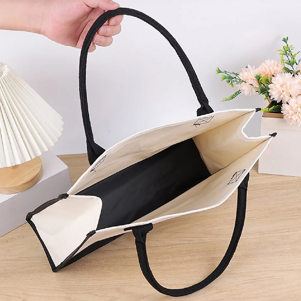 Portable Women's Handheld Shopping Bag Reusable and Environmentally Friendly Jute Shopping Bag Japan Series Printing Pattern