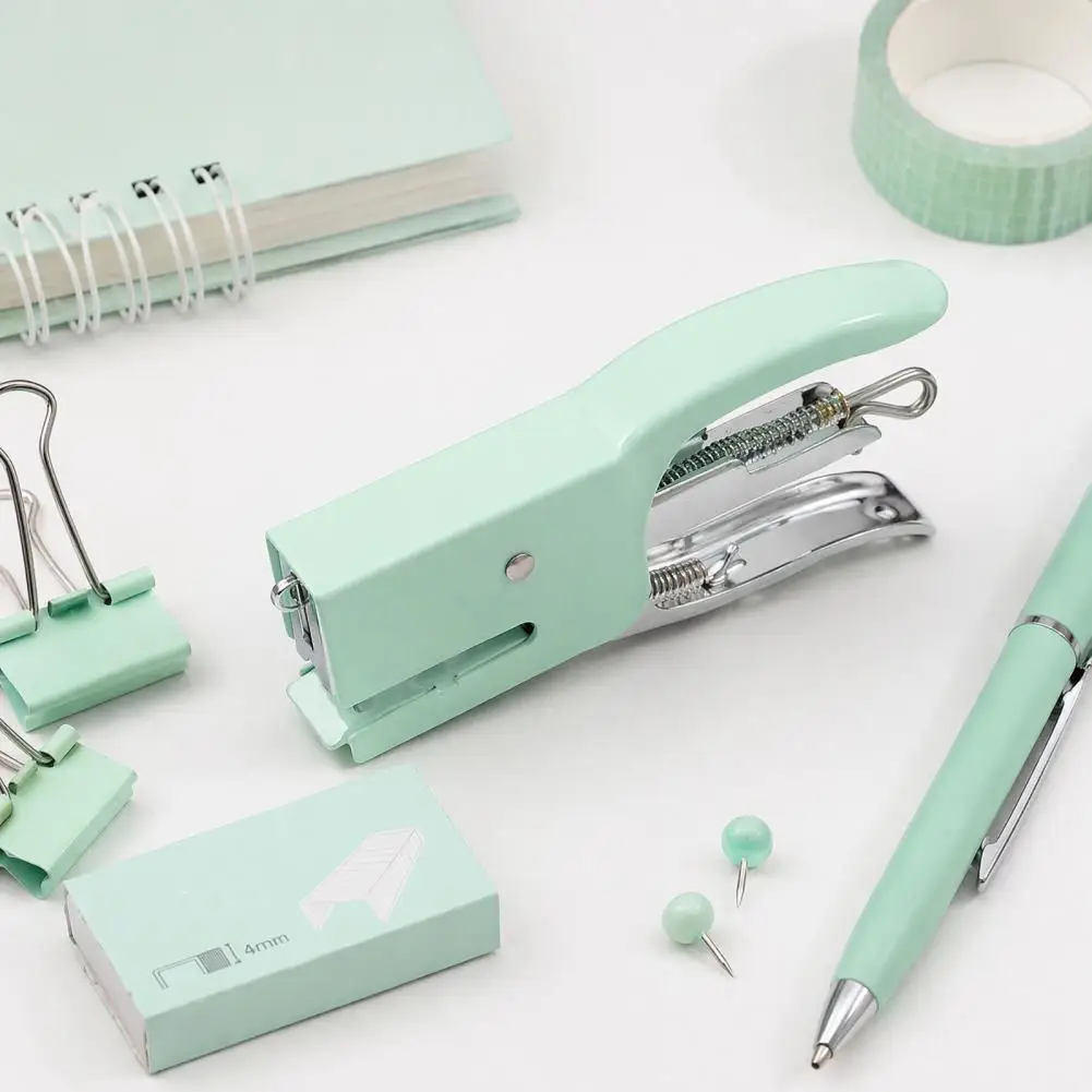 Portable Stapler for Office Mini Handheld Stapler with Ergonomic Curved Design Compact Metal Desktop Stapler for Students
