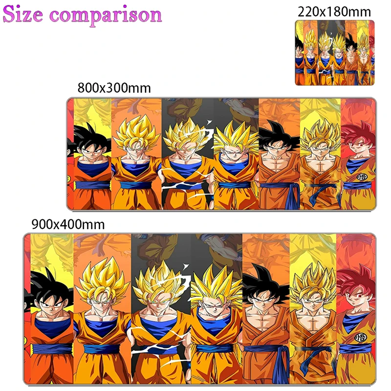 Alfombrilla de ratón grande DBZ Dragon Ball Z para PC, velocidad para jugadores de e-sports, 800x300, alfombrilla para teclado de ordenador portátil, alfombrilla de escritorio XXL.