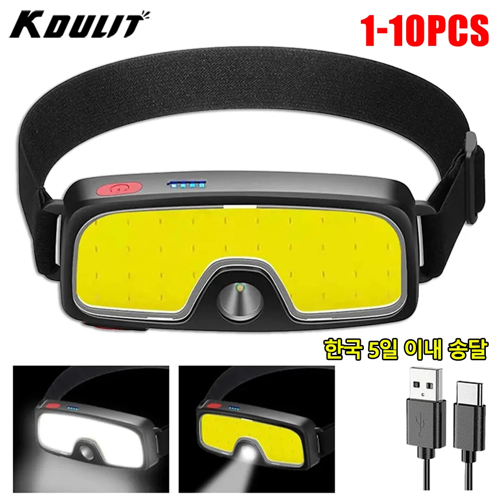 

500LM XPE+COB LED Headlamp Powerful Headl Flashlight Built in Battery Rechargeable Head Lamp for Outdoor Camping Hiking Fishing