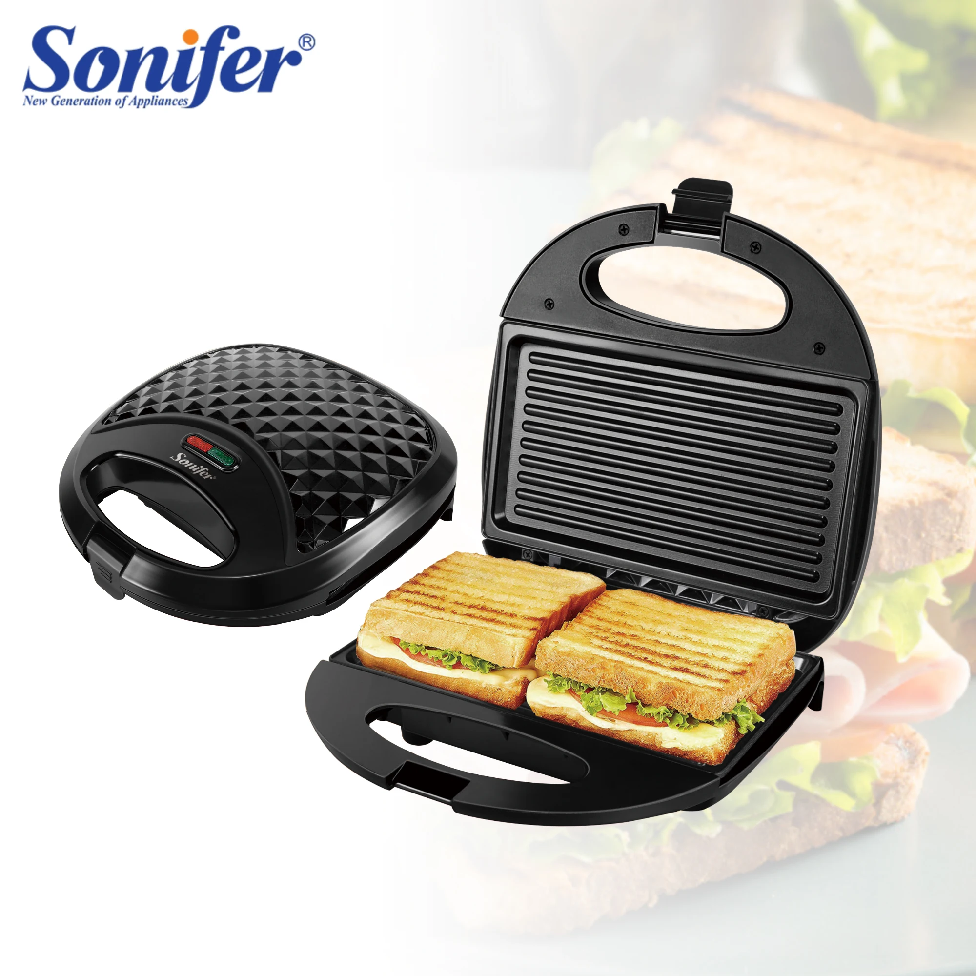 

Electric Sandwich Maker Waffles Maker Machine Bubble Egg Cake Oven Walnut Cake Maker Breakfast Waffle Non-stick Coated Sonifer