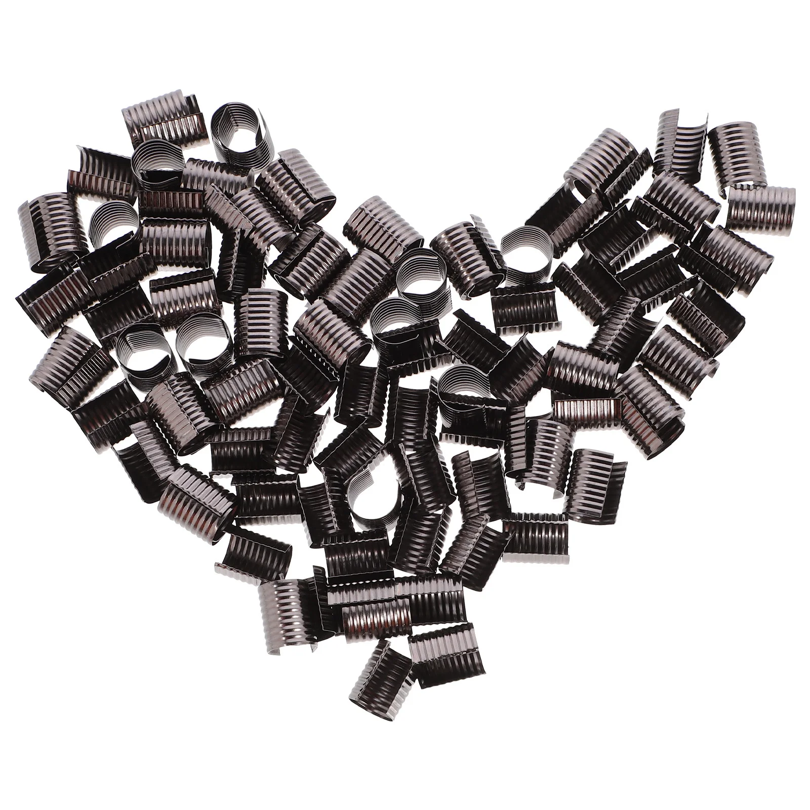 

100pcs Tassel End Caps Crimp Clips For Jewelry Making Iron Rope Fasteners Diy Cord Clamps Metal Fixing Clips