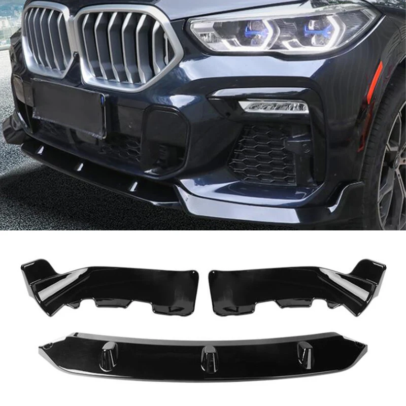 For 3PCS CAR Front Bumper Splitter Diffuser Lip NEW BMW X6 G06 Collision Prevention Body Kit Accessories Decorative 2019-2023