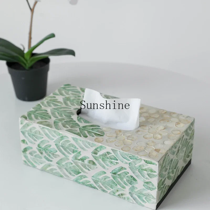 

Shell decorative tissue box, living room coffee table ornament storage box