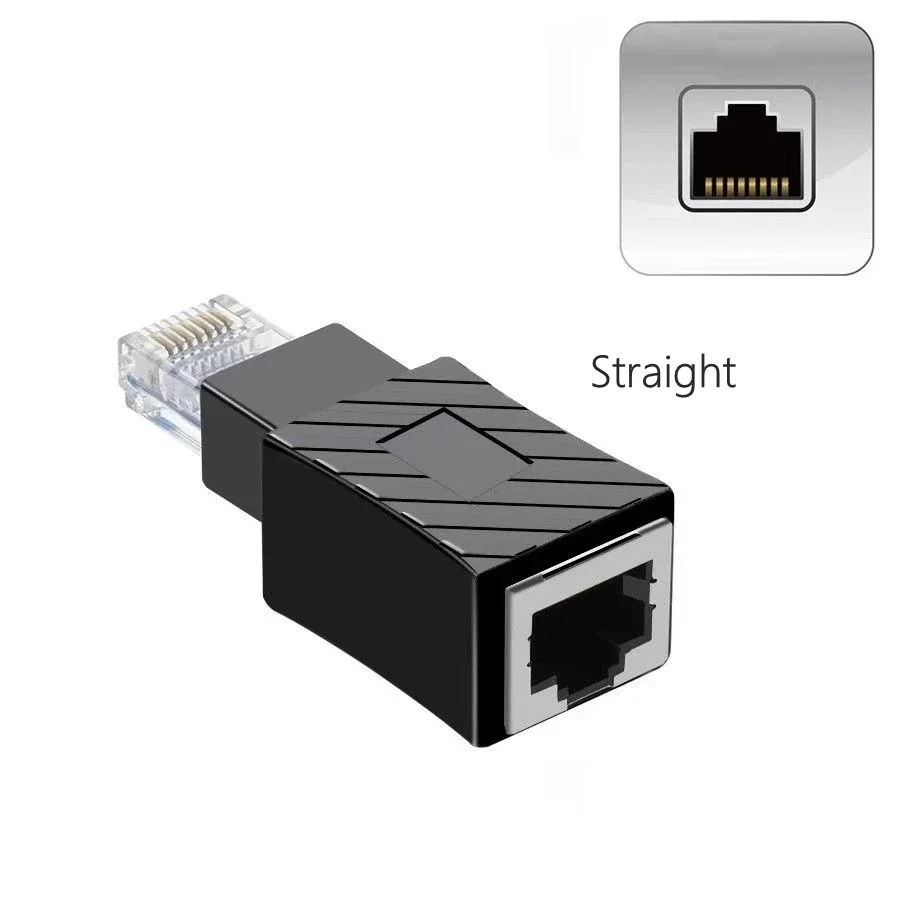 Adaptador Ethernet hembra a macho RJ45 8P8C de ángulo recto hacia arriba y hacia abajo, 90 270 grados, para ordenadores portátiles, PC, TV Box, enrutador, módem óptico