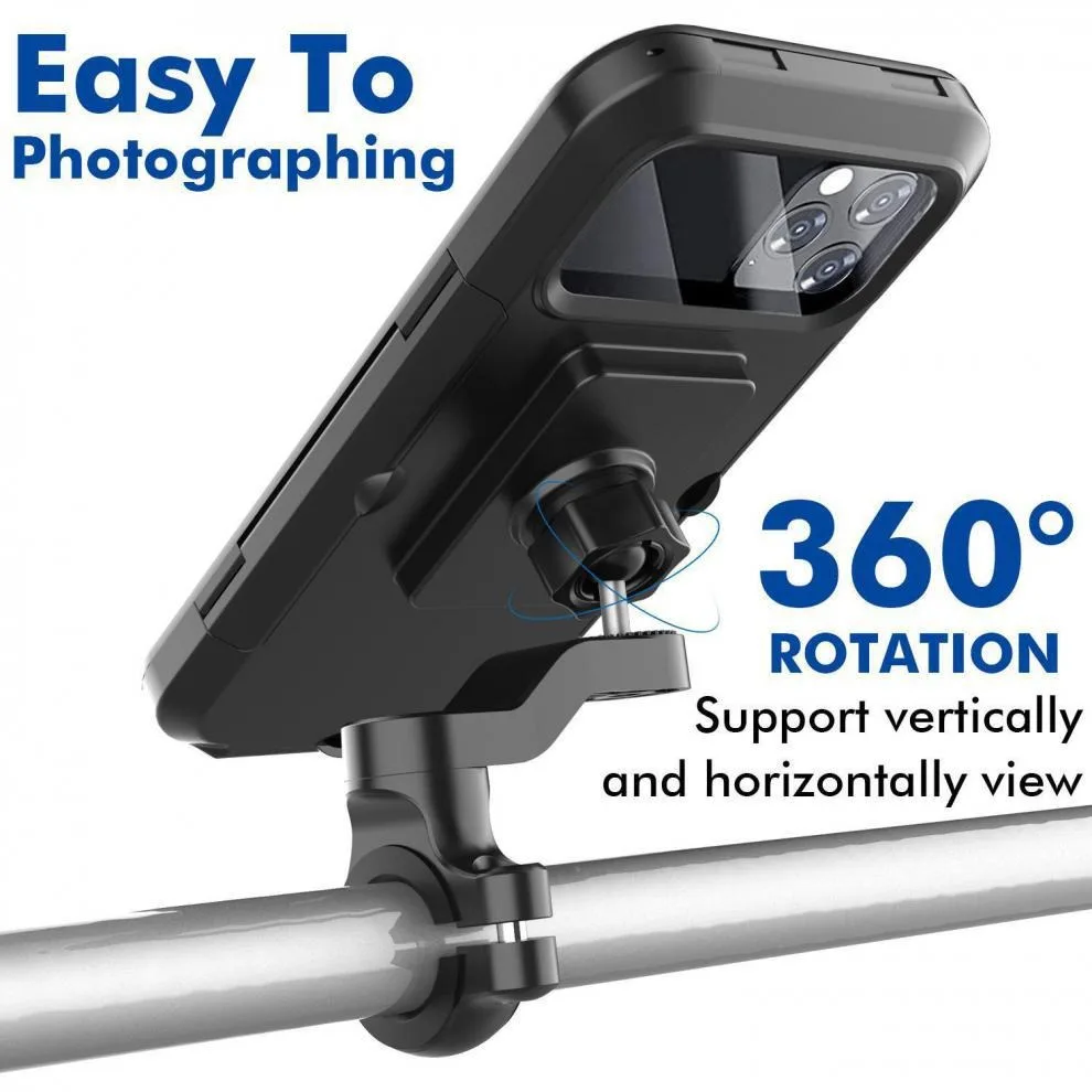 Waterproof Bike Mobile Phone Holder Support Universal Bicycle GPS 360 Swivel Adjustable Mountain bike Cellphone Holder