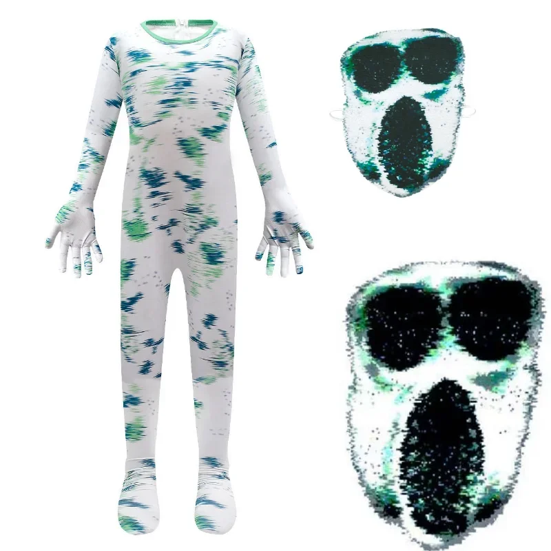 Puertas Screech disfraz de juego de felpa negro blanco Jumbo monstruo Cosplay ropa niños Halloween cumpleaños regalo de Navidad mono máscara