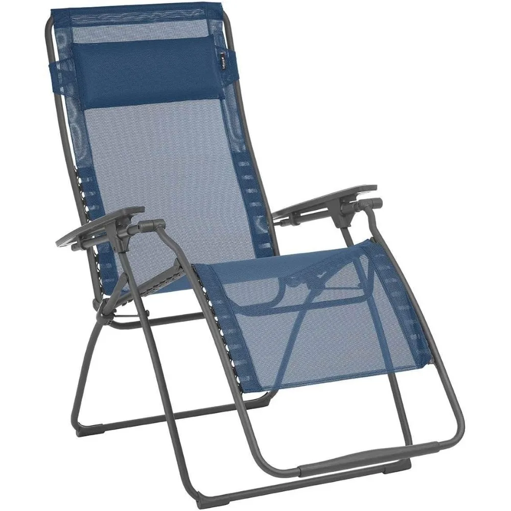 

Futura XL Zero Gravity Patio Recliner. (Ocean Blue Batyline Canvas) Extra Large Outdoor Folding Lounge Chair, Blue (Ocean)