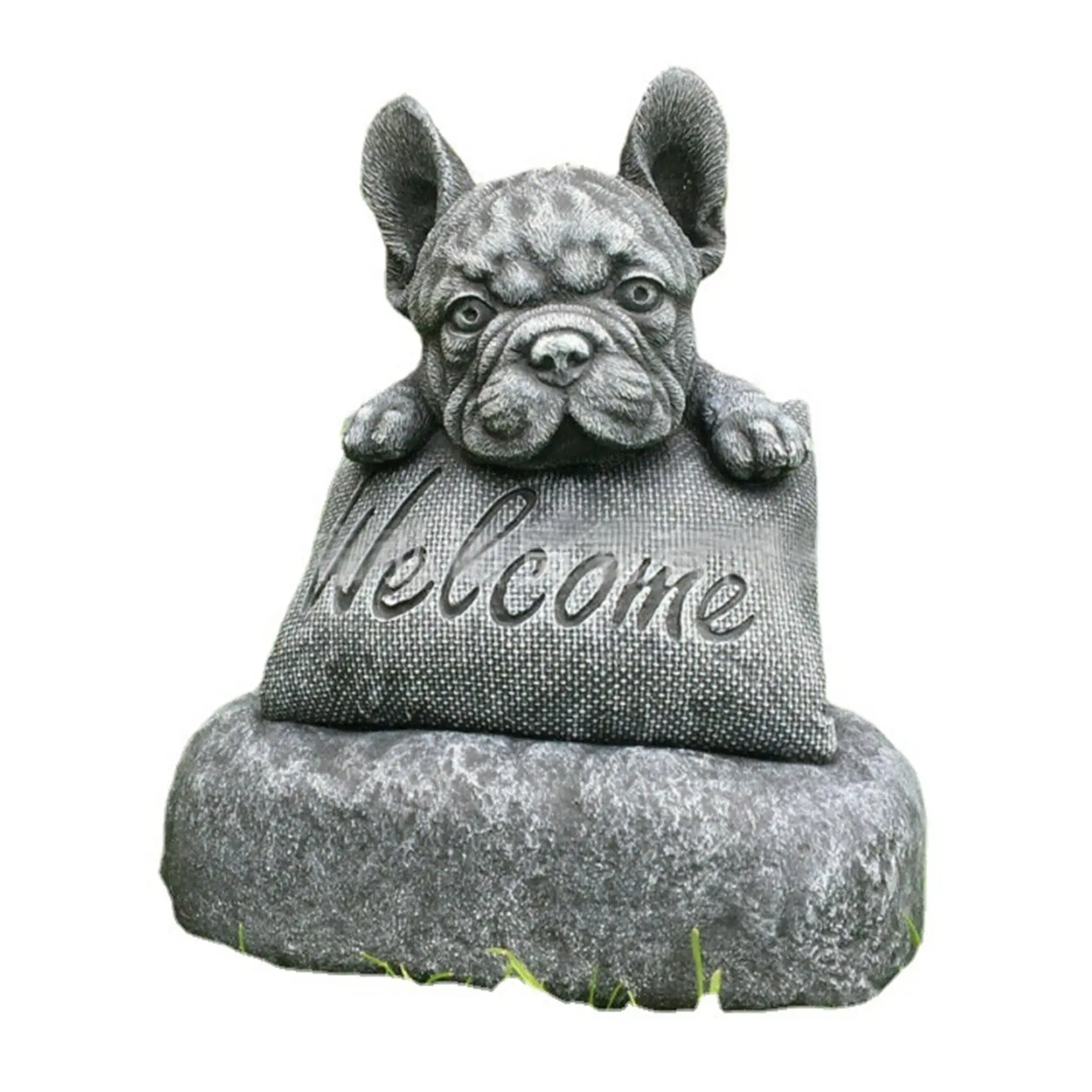 

French-Bulldog Welcome on a Plinth Home or Garden Accessories Yard Garden Decor Outdoor Decoration