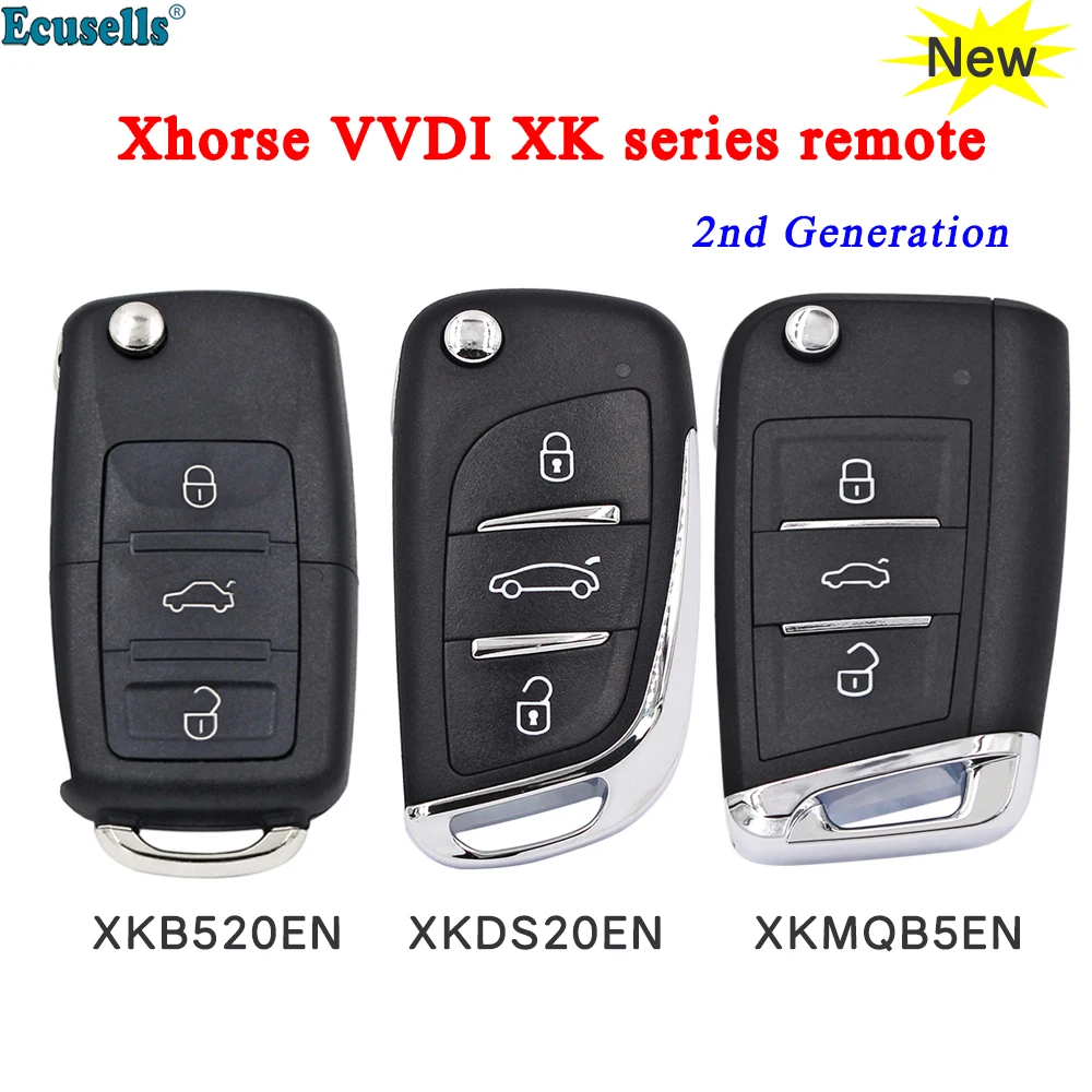 Xhorse XKB520EN XKDS20EN XKMQB5EN VVDI Wire Remote Key B5/DS/MQB Type 3 Buttons Supports Wireless Programming