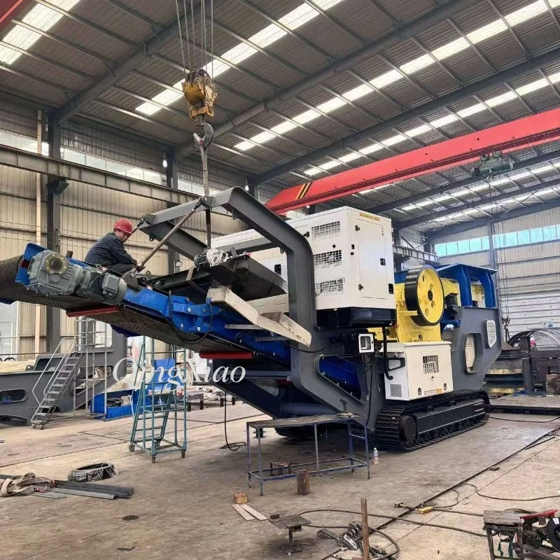 Deposit Propelled Crawler Mounted Crushing And Screening Unit For River Pebble Limestone Basalt And Construction Waste Recycling