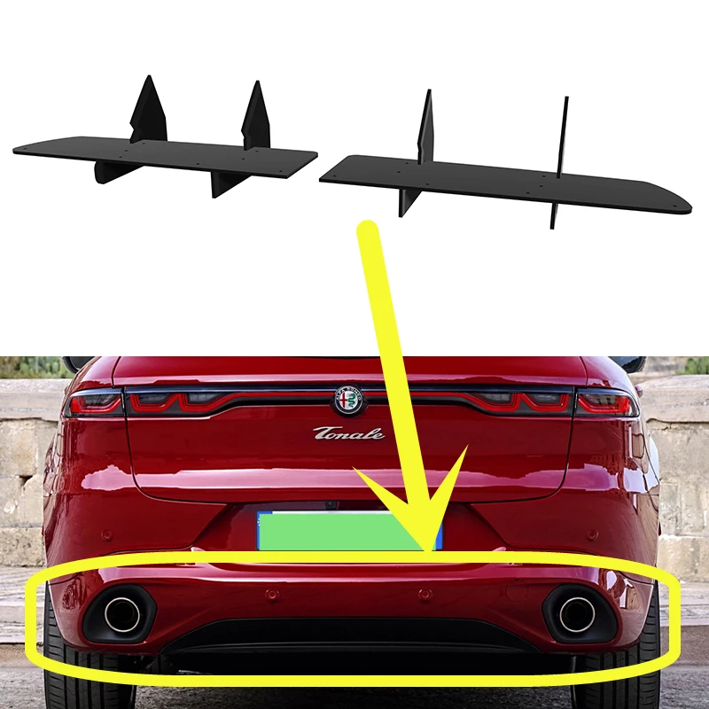 Fit Alfa Romeo Tonale 2022--on Year Rear Diffuser Bumper Lips Spoiler Splitter Body Kit Accessories