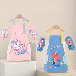 Children's Painting Apron Waterproof and Anti-dirty Baby Eating Clothes Cooking Painting Small Apron Art Kindergarten Bibs