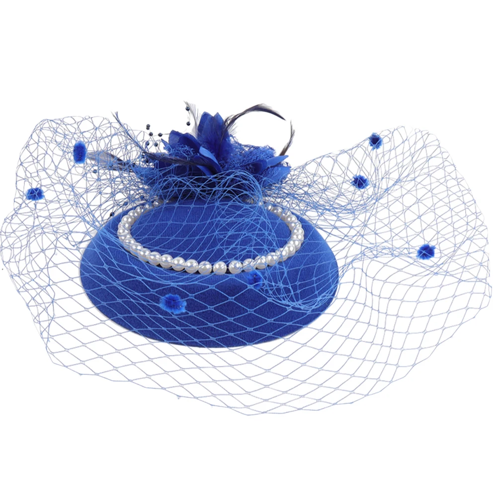 

Tulle Headband Women Lightweight Wedding Bride Banquet Fascinator Pearl Decor Bridal Hair Accessories Party Cosplay