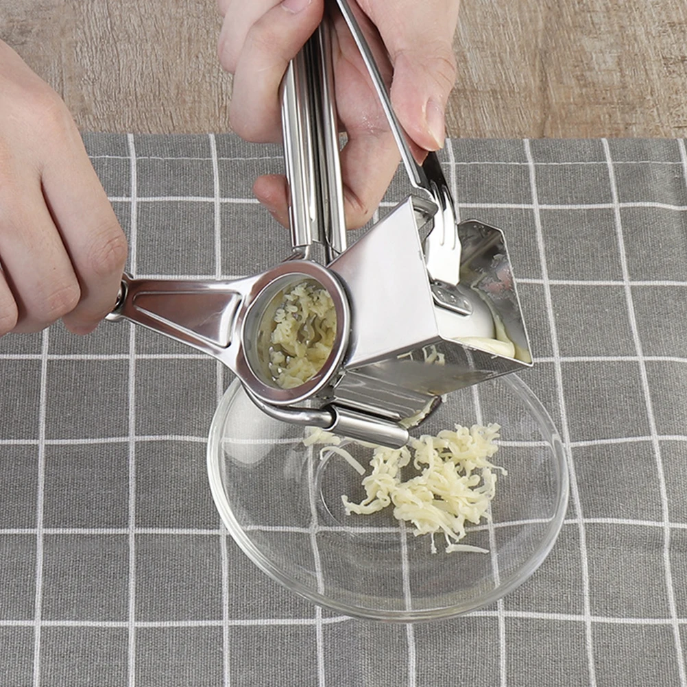 

1Pcs Stainless Steel Crank Grater Silver Kitchen Gadget for Cheese Garlic Chocolate Slicing Dessert Preparation