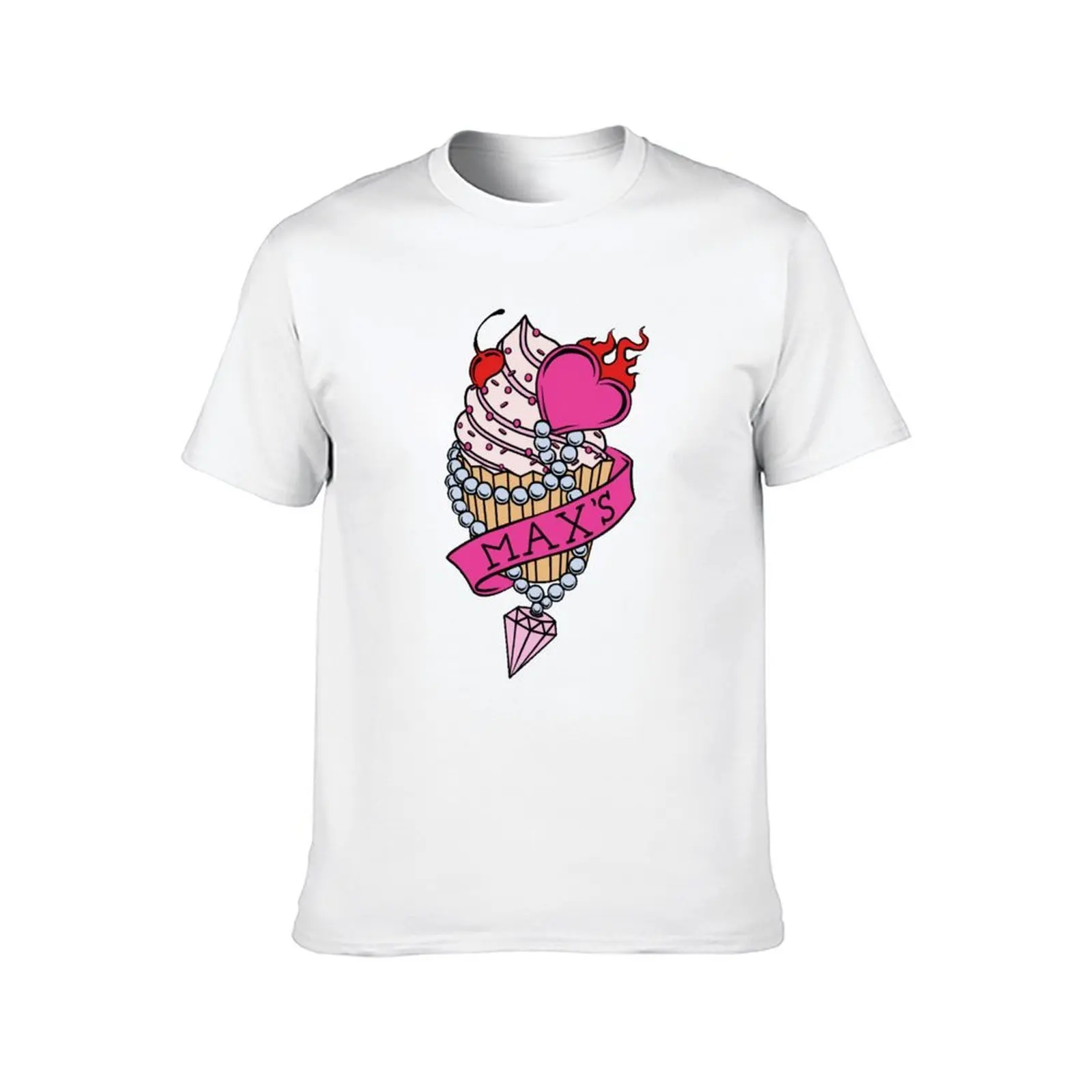 تي شيرت Max's Homemade Cupcakes Logo من Two Broke Girl$ تي شيرت قطني تي شيرت رجالي 100% مطبوع تي شيرت للرجال تي شيرت