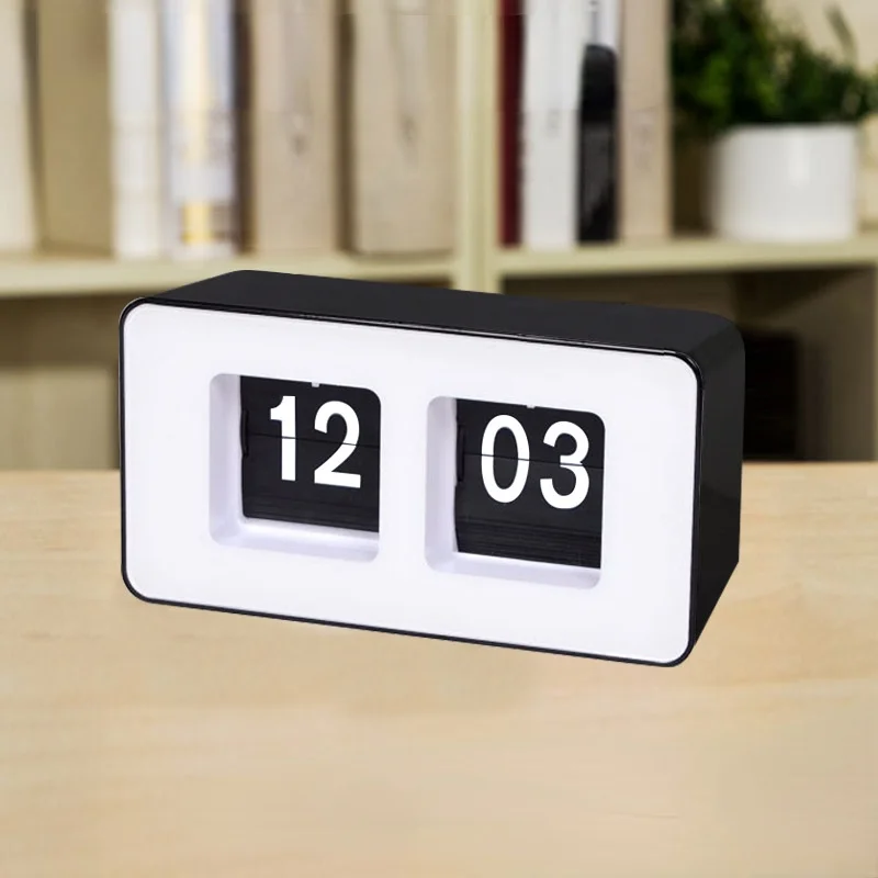 Flip Clock, Retro Digital Timer Page Flip Clock, Living Room Desk Clock, Office Home Clock Square Chronograph Clock