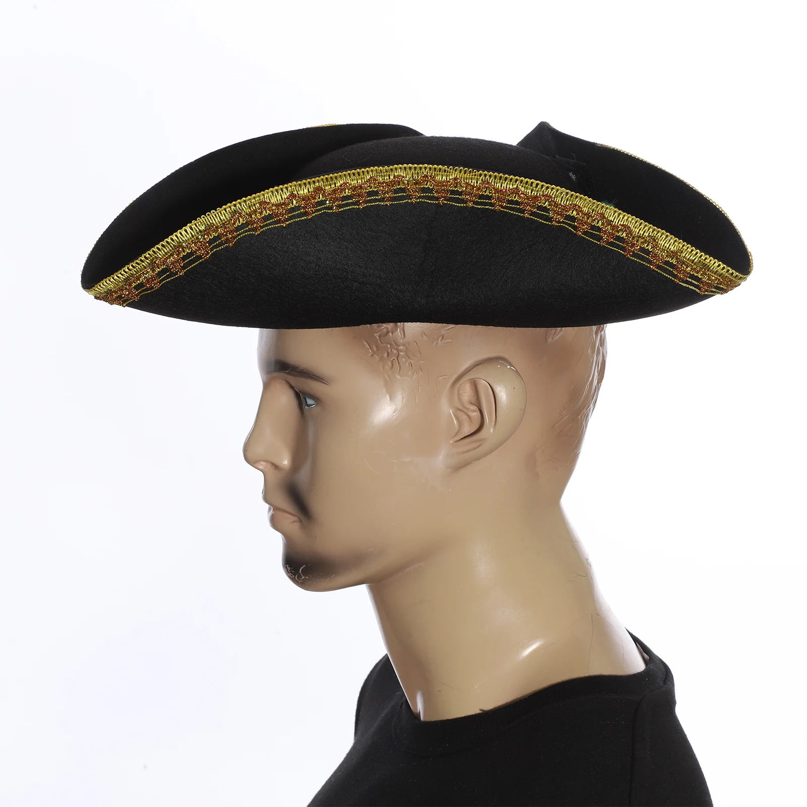 Accessoires de Costume de Pirate pour femmes et hommes, chapeau de Pirate de capitaine à large bord avec bavoir et manches longues, ensembles pour fête à thème Cosplay