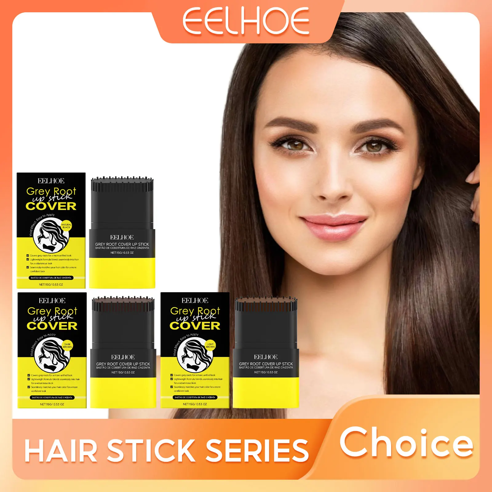 

EELHOE Hairline Powder Hair Root Cover Bald Concealer Windproof Filling Hair Shadow Root Touch up Powder Hairline Powder Stick