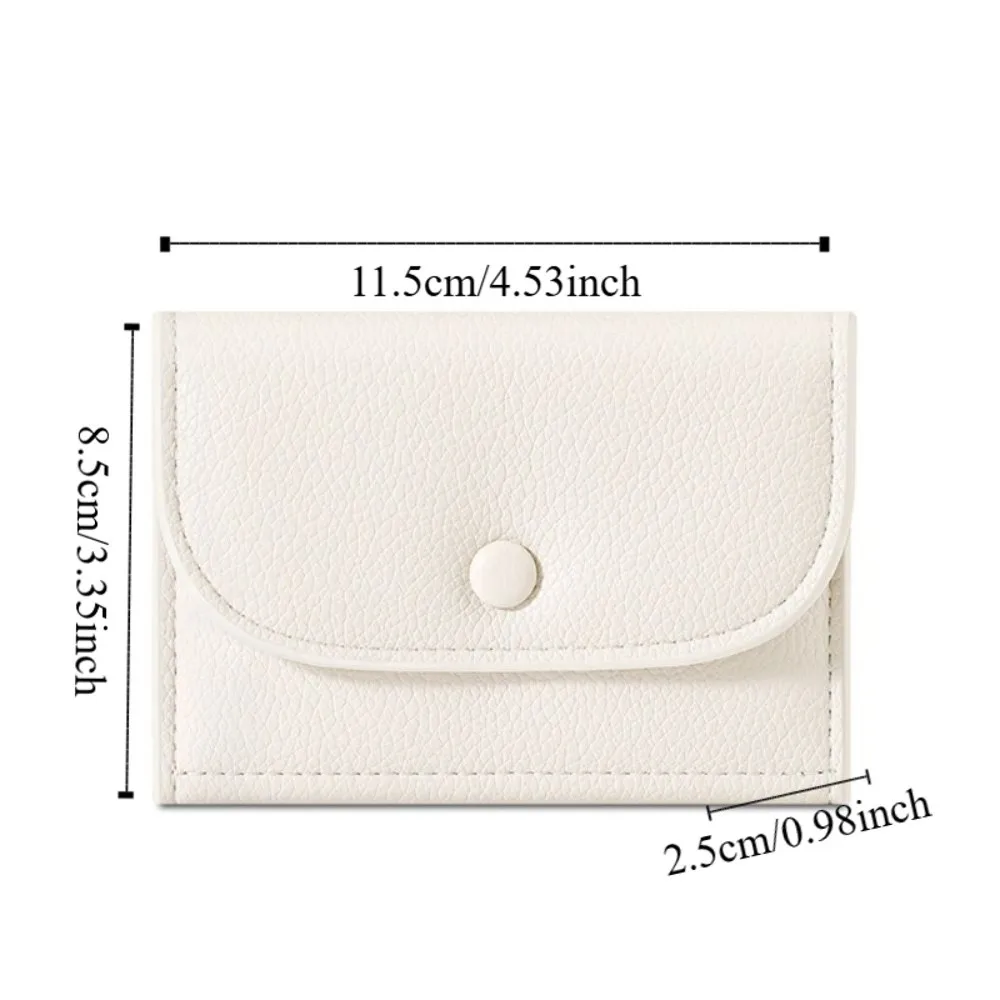 Elegante portamonete a grana litchi con cerniera ultra sottile Portafoglio corto da donna con pochette corta Porta carte multifunzione in pelle PU