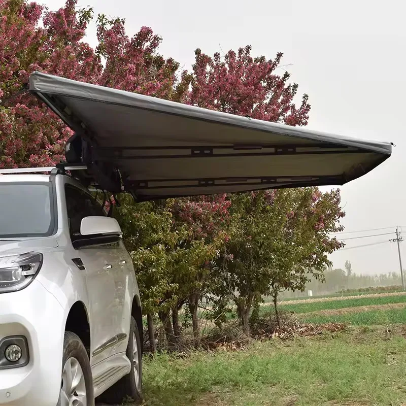 

Car Side Aluminum Alloy Retractable Free Standing 180 Degree Awning Roof Top Tent Car Awning