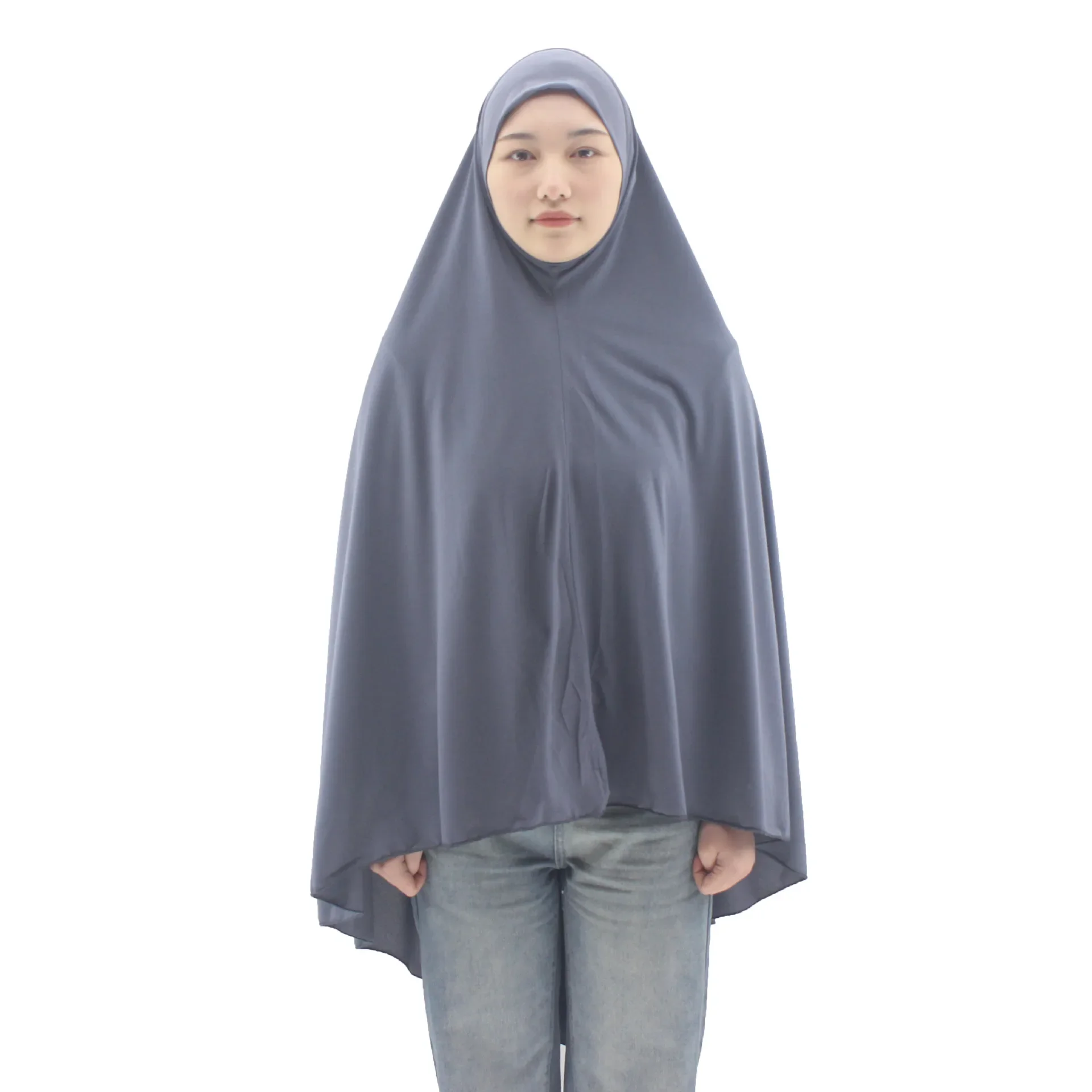 

Новый химар, исламский молитвенный хиджаб, однотонный трикотажный платок, джеллаба, дубайская абайя, турецкий головной убор, никаб для Рамадана, арабский никаб