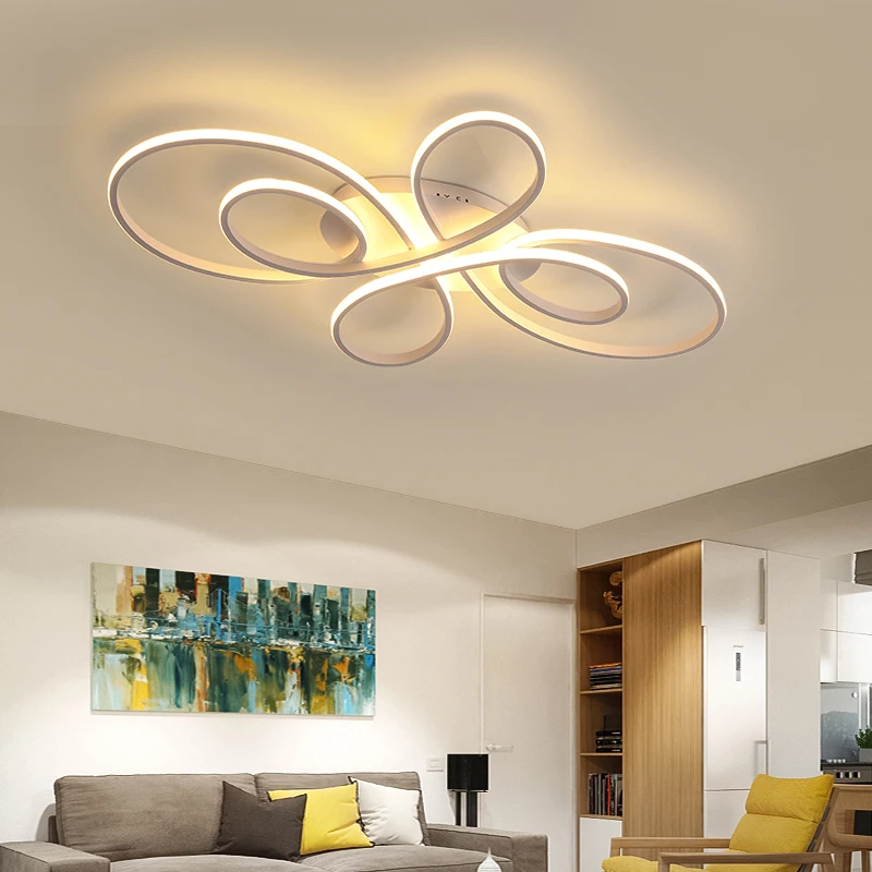 

New Hot RC White/Coffee Modern Led Chandelier For Living room decoration Bedroom Study Room Dimmable Ceiling Chandelier Fixtures