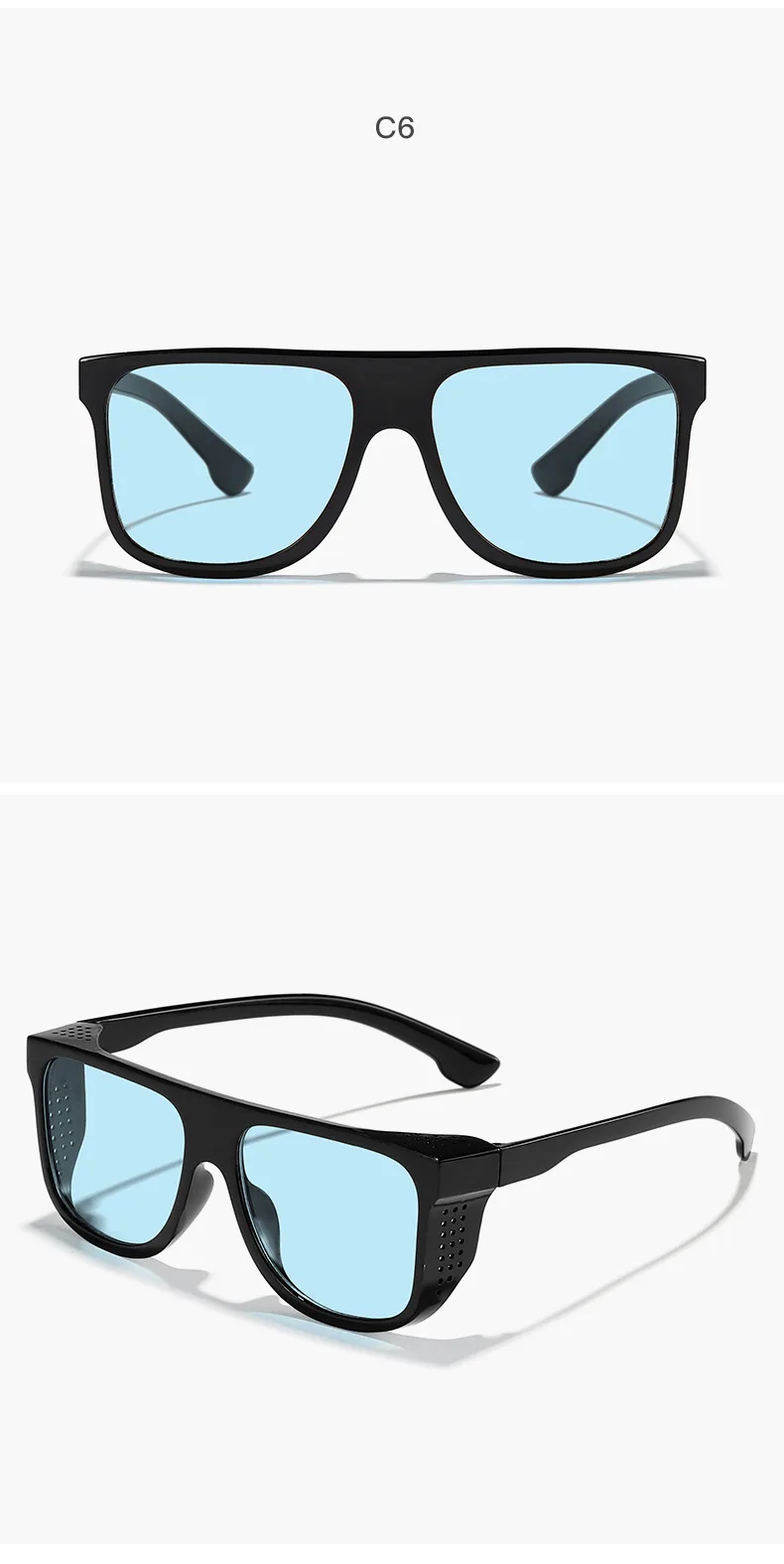 Neue Vintage Quadratische Sonnenbrille für Damen und Herren Marken-Rechteck-Sonnenbrille Ovale Brillen für Männer und Frauen – Detail 15
