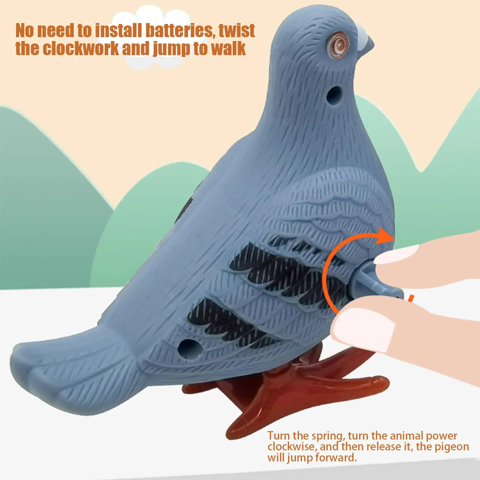 1PC Plastic Clockwork Jump Toy Cute Jumping Pigeon Clockwork Kid Boy Girl Simulation Animal Jumping Clockwork Gift Home Decor