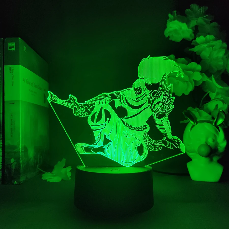 LED LOL Character Yasuo 3D Table Lamp Gaming Room Setup Game Accessories Bookcase Book Shelf Decor League of Legends Nightlight