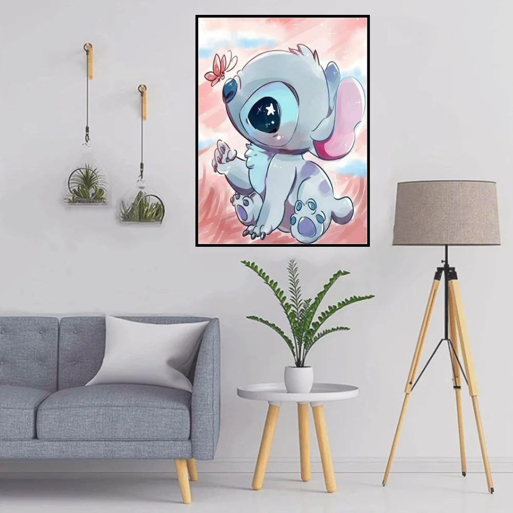 Disney Stitch Cartoon Diamond Painting Mosaic Embroidery Couple Handmade Children\'s Kids Room Decor Birthday Gifts 2023