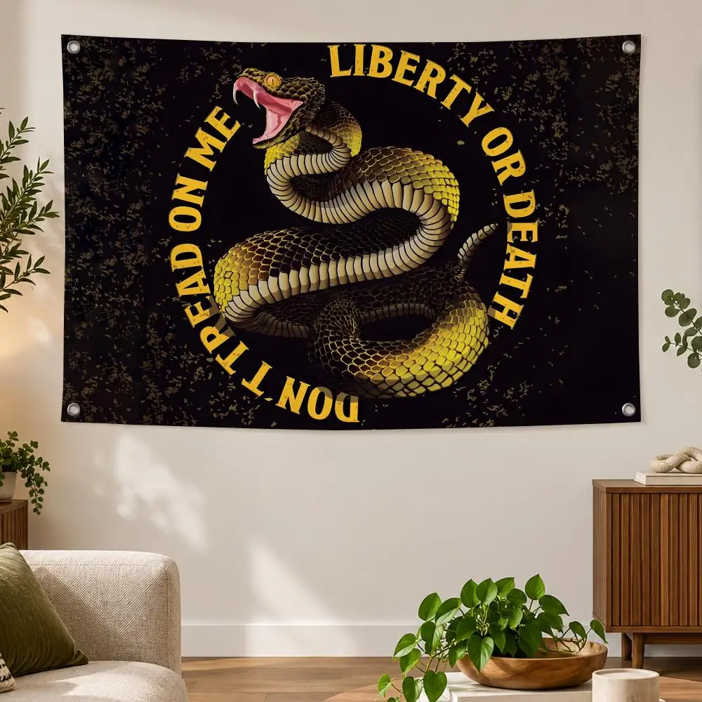 Flag Vintage American G-Gadsden Flag Flags Banner Decor for Bedroom,Garden,Party,Club,Indoor Outdoor, Fan Gift