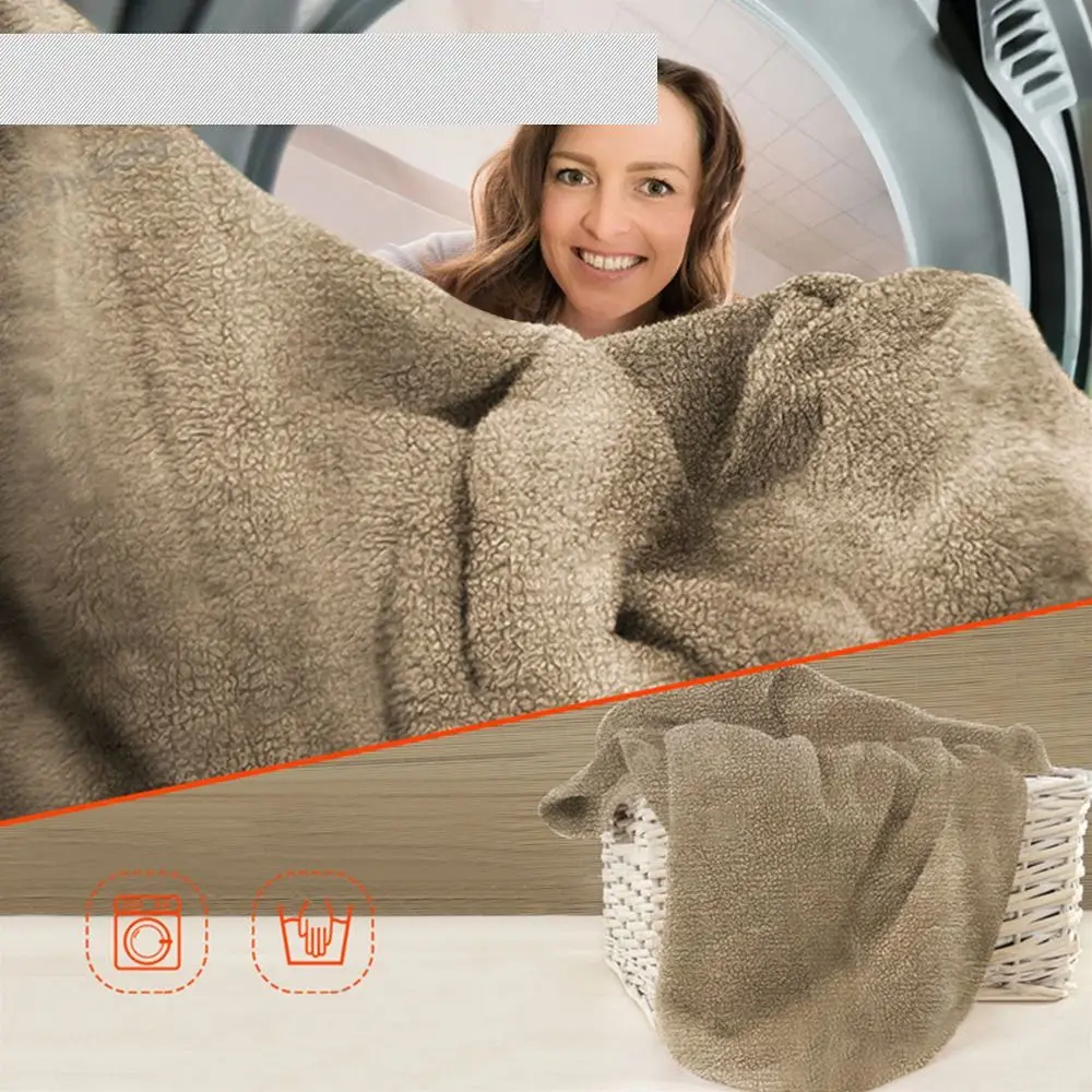 Portable Wearable USB Electric Heated Blanket Plush Washable Warm Shawl 3 Heating Levels Leg Cover Household