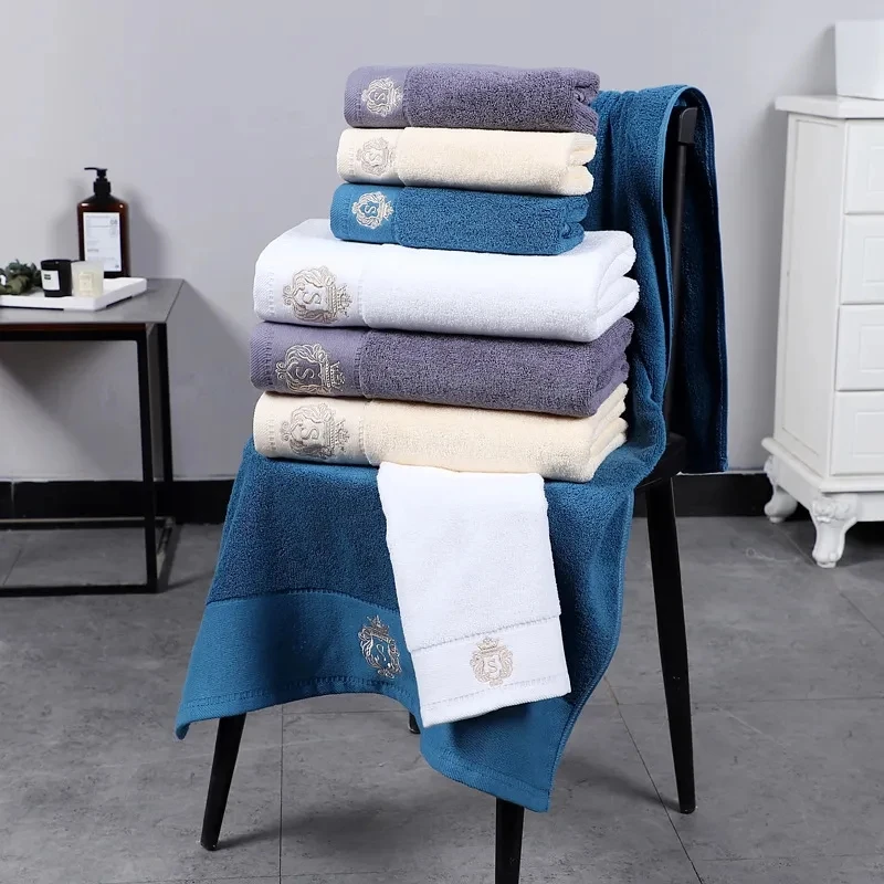 1/2/3pcs Bathroom Towels Sets Embroidered Cotton Big Bath Towels 70x140cm and 35x75cm Face Shower Daily Use Towels 수건 세트 Toallas