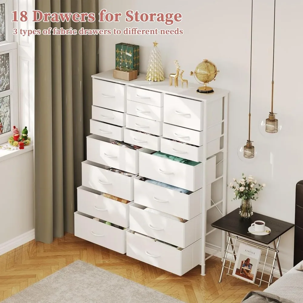 برج تخزين قماشي مكون من 18 درجًا لغرفة النوم، وخزانة تنظيم الصدر متعددة الأغراض