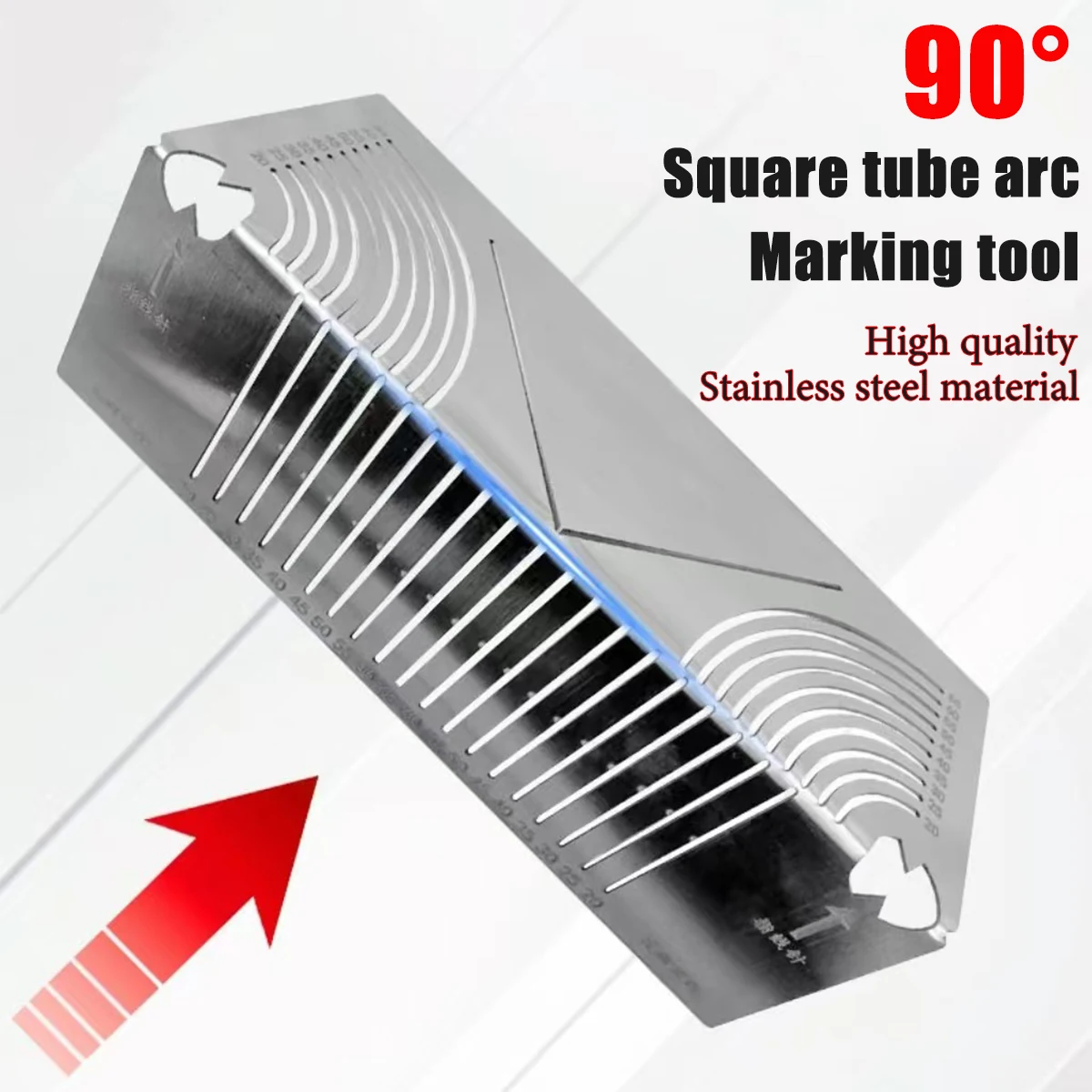 90° steel Flex Angle Arc Marking Tool,Adjustable Linear Arc Dual-Purpose Scriber,Marking Tool for Construction（20-65mm,20-80mm）