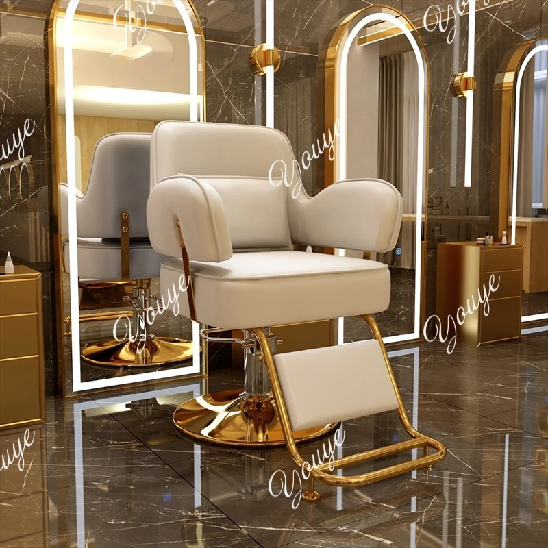 

Backrest Men's Barber Chairs Professional Hairdresser Ergonomic Beauty Barber Chairs Reception Makeup Cadeira Facility Furniture