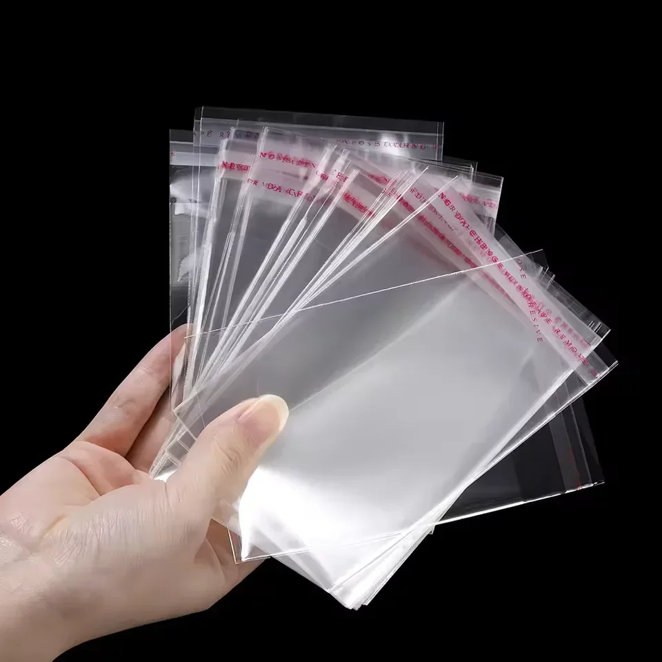

200PCS Opp Self-adhesive Transparent Plastic Bag Clothing Jewelry Packaging Self adhesive Biscuit Candy Packaging Cellophane Bag