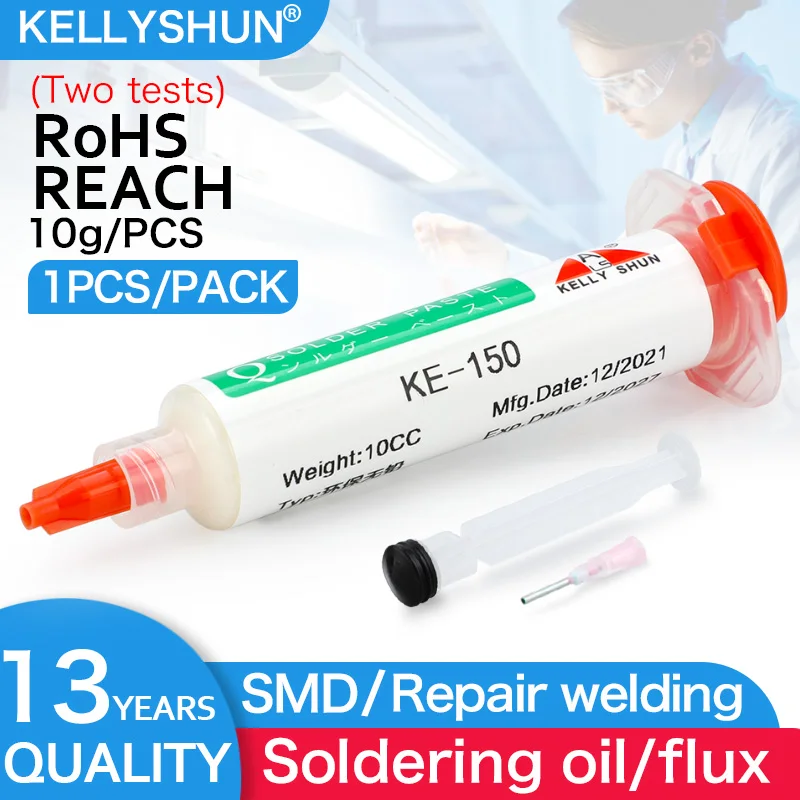 Flussmittel 100 % Original KELLYSHUN PCB-Lötflussmittel 10 ml Nadelrohr Schweißflussmittel No-Clean-Lötpaste NC 559 558 652 Lötmittel
