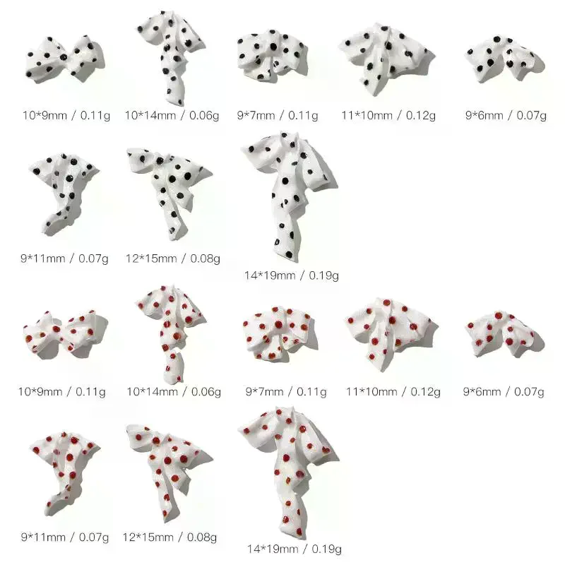 10 Pezzi/Lotto Decorazioni per Unghie in Raso Morbido a Forma di Fiocco Ondulato, Fiore, Farfalla, Strass per Nail Art, Accessori per Manicure Fai-da-Te