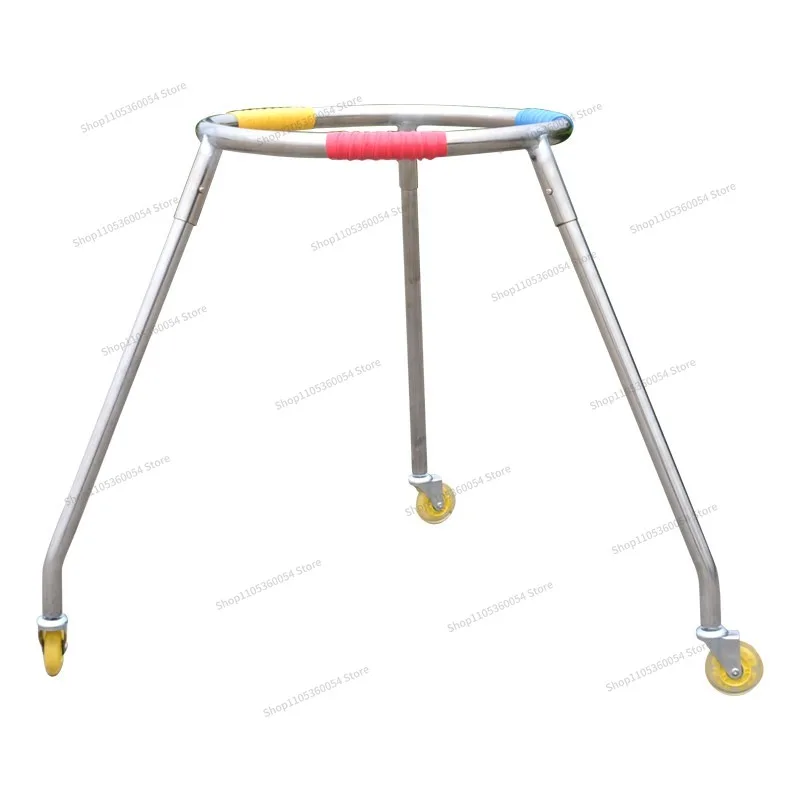 Integral Stainless Steel School Aid Learning Roller Skating Student Aid Skating Anti-fall Walker Children Learning Tripod Rack
