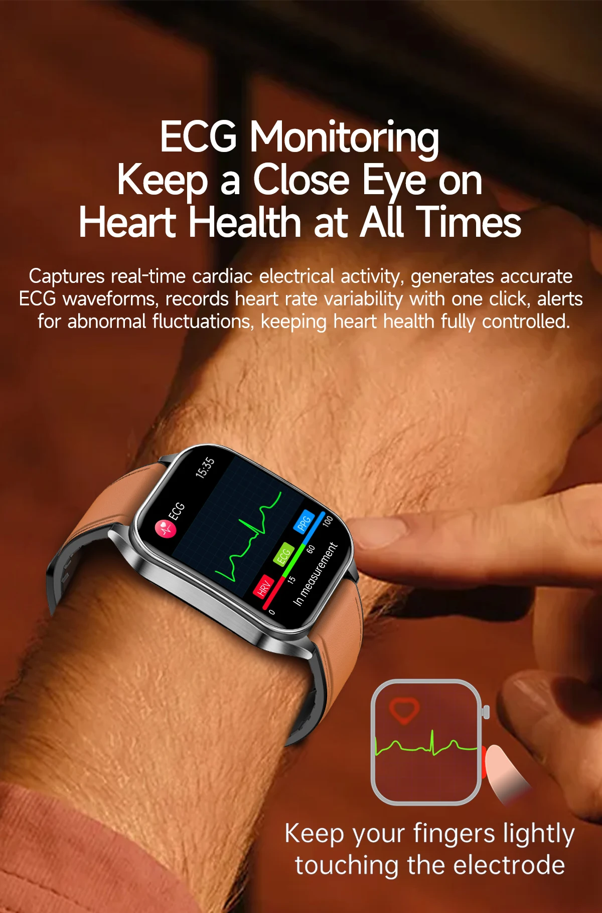 Smartwatch Avec Ecg Et Analyse De Santé Par Laser Dual-probe_voghion.com