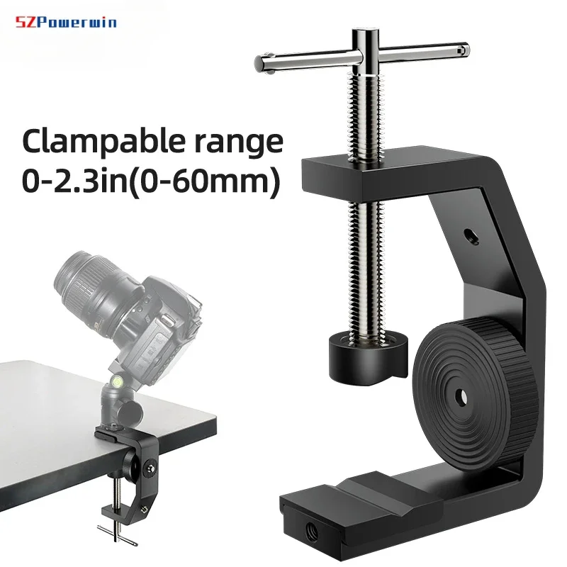 1/4 Multi Angle Adjustable Table Screen Desktop Partition Installation Adapter Mount Fixer C-shaped Clamp Photography Bracket