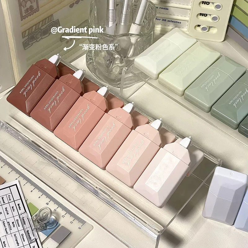 6 قطع شريط تصحيح متدرج اللون سلسلة Instagram Style سعة كبيرة صامتة ناعمة مريحة تسليم القرطاسية المدرسية
