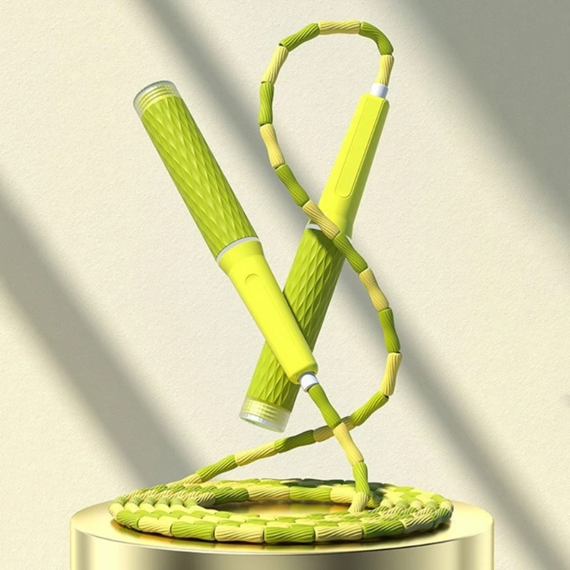 Corda pular contas, corda pular fitness segmentada ajustada para mulheres, homens, crianças, corda pular, treino e