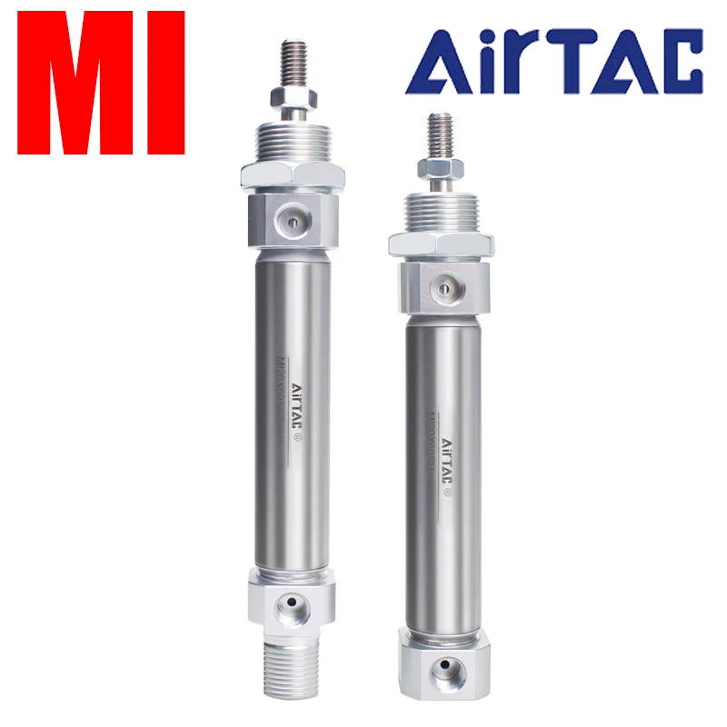 AirTAC Mini Air Cylinder MI 8/10/12/16/20/25/32-10/20/25/50/75/100/175/250/300/500-S Series  Stainless Steel Pneumatic Cylinder