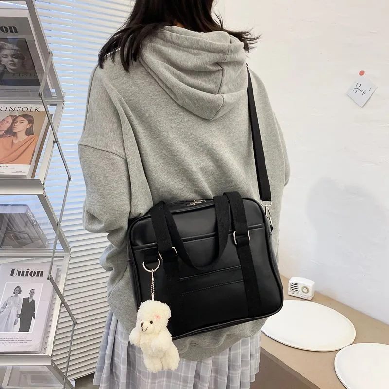 PU Leather Shoulder Bags Women Japanese Style Sweet Girl Casual Crossbody Bag Large Capacity Commuter Fashion Handbags Daily