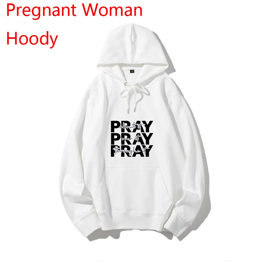 

Funny Pray Letter Cute Sweet Cartoon Fashion Print Pregnant Woman Hoodie Spring Autumn Hoody for Pregnant Women Customized