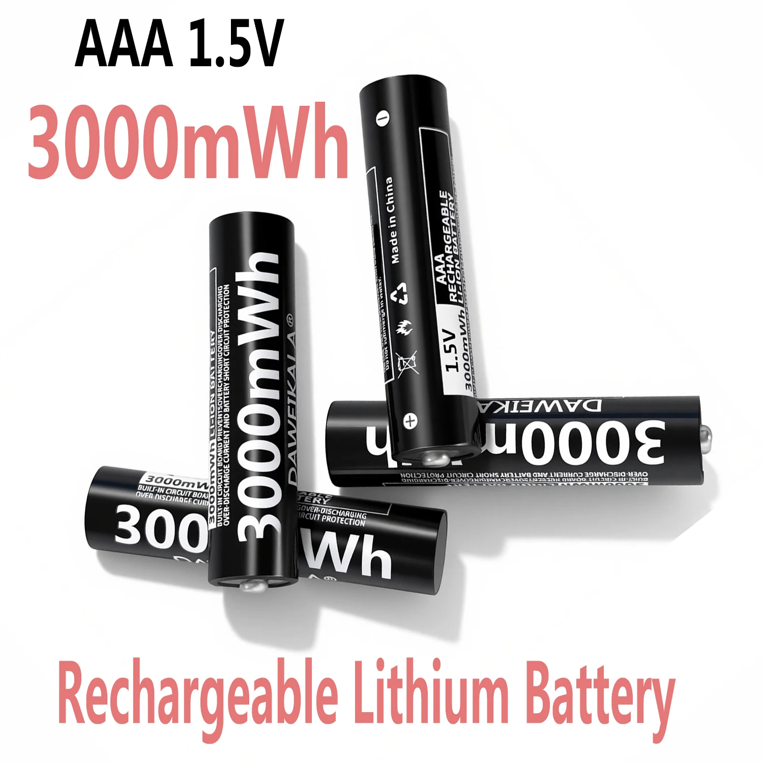 AAA  Rechargeable Li-Ion 1.5V constant voltage 3000mWh Battery for Electric toothbrush, electric toys, CNC camera